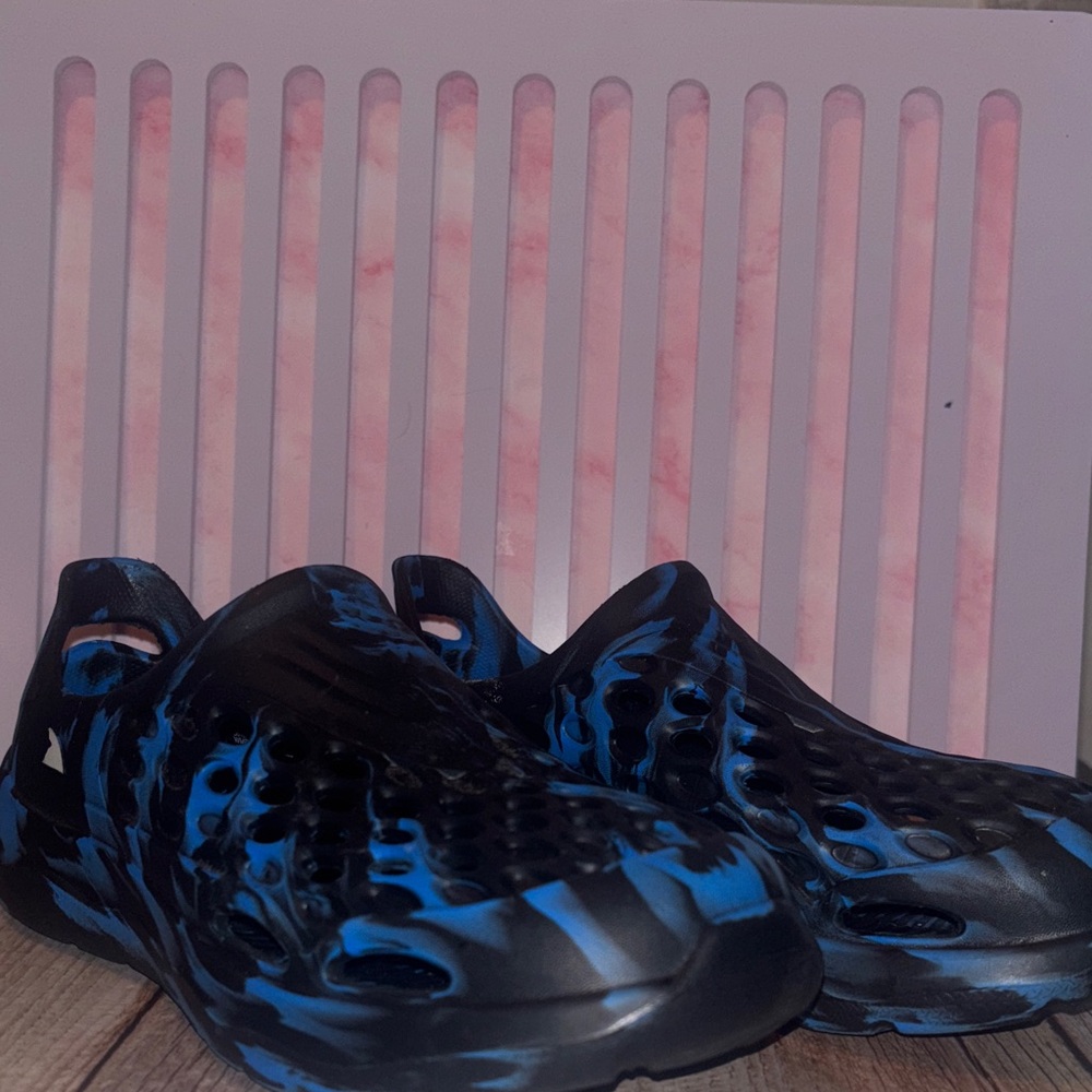 Blue and Black Slip-On Shoes